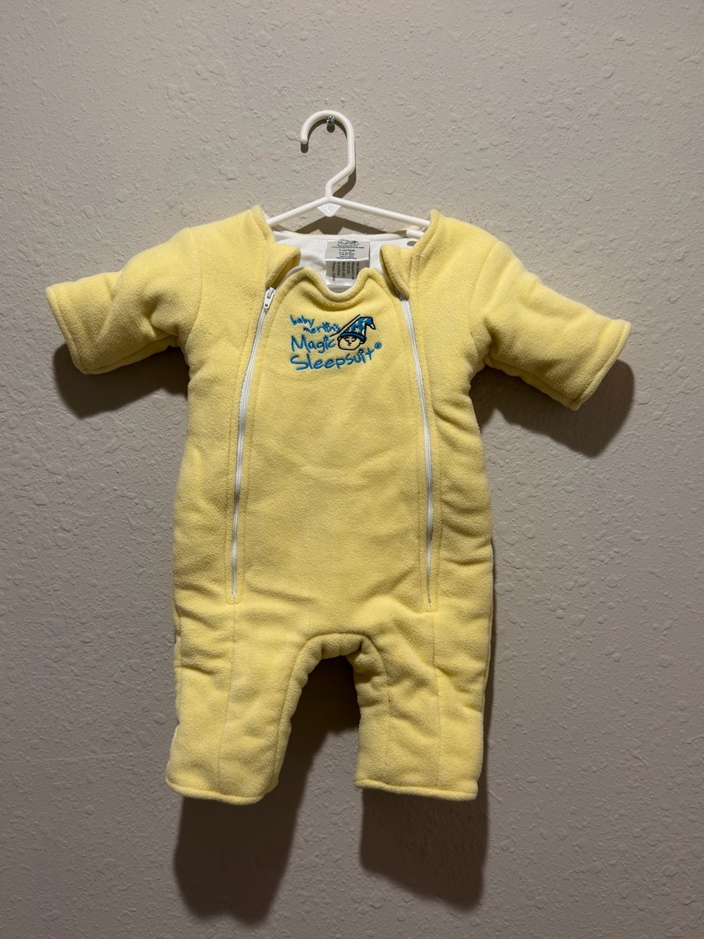 Baby Merlin’s Magic Sleepsuit Yellow Fleece Size Large